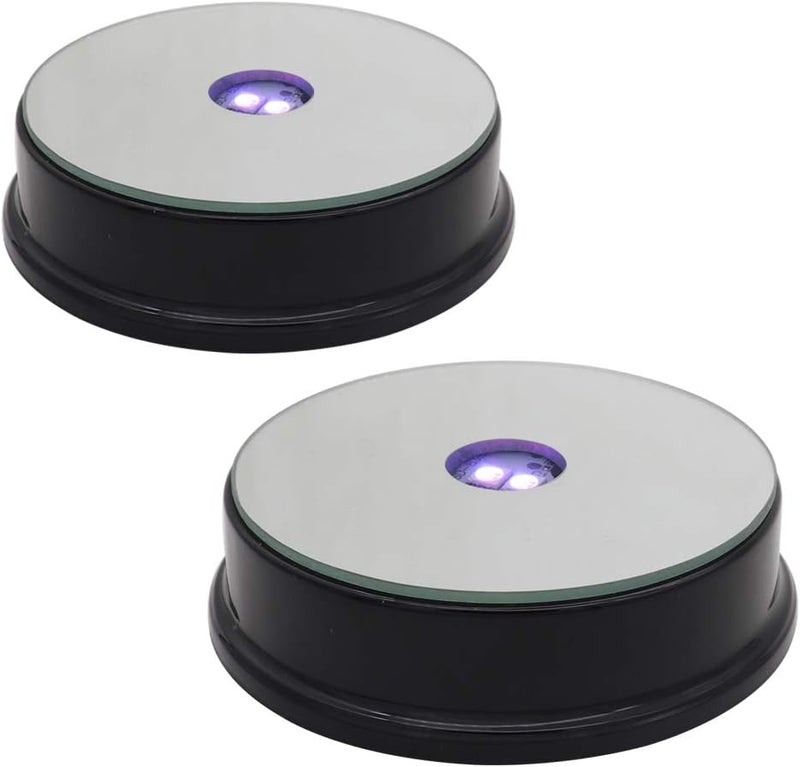 PHOSOK LED Black Display Base- Crystal Glass Art Statue Merchandise Display Stand- Multicolor Changing Light Display Stand Powered by 3 AAA Batteries （Pack of 2） - Image 5